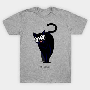 Funny Cats Kill Me Cat With Glasses T-Shirt